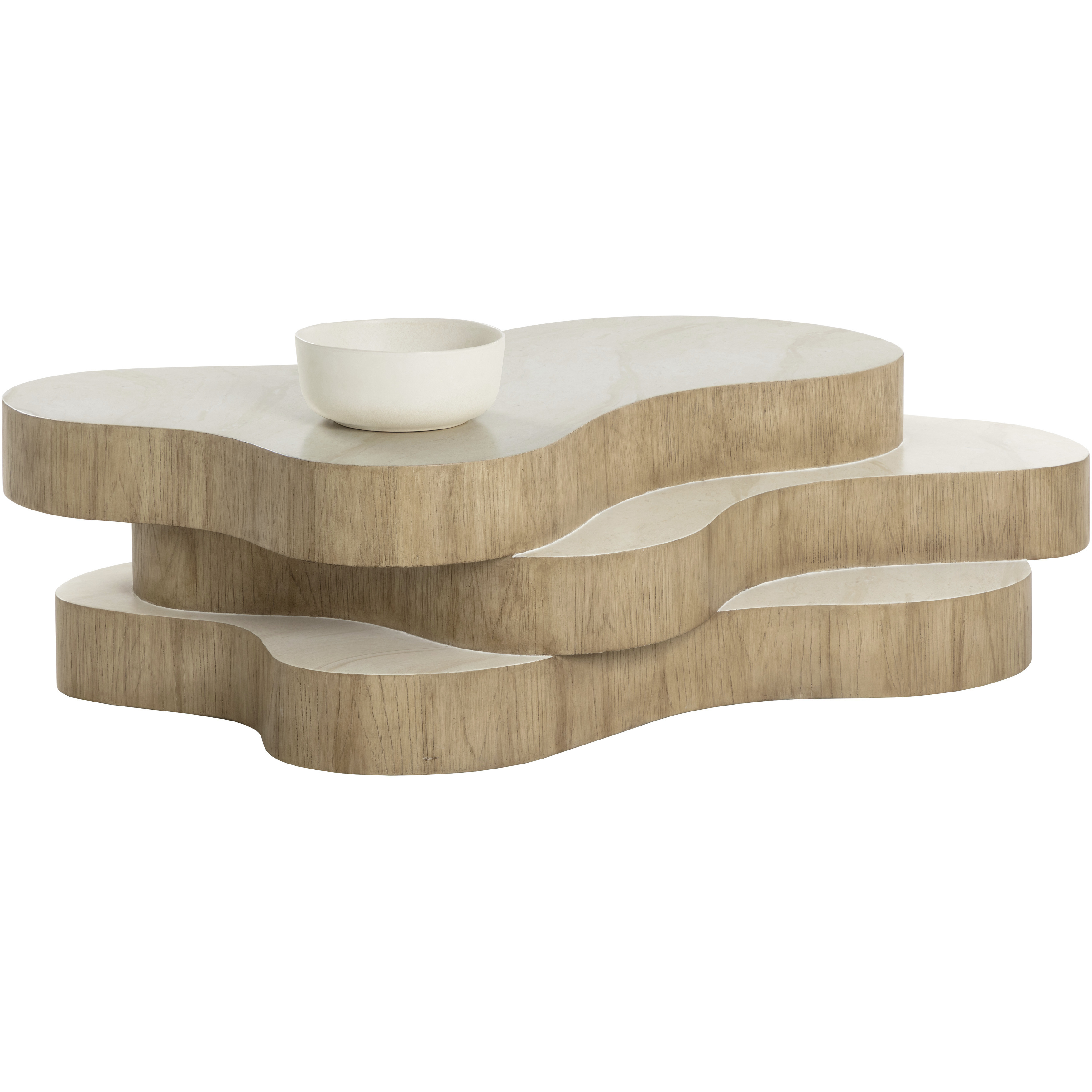 Geddes 60 X 38 inch Light Brown with Cream Outdoor Coffee Table